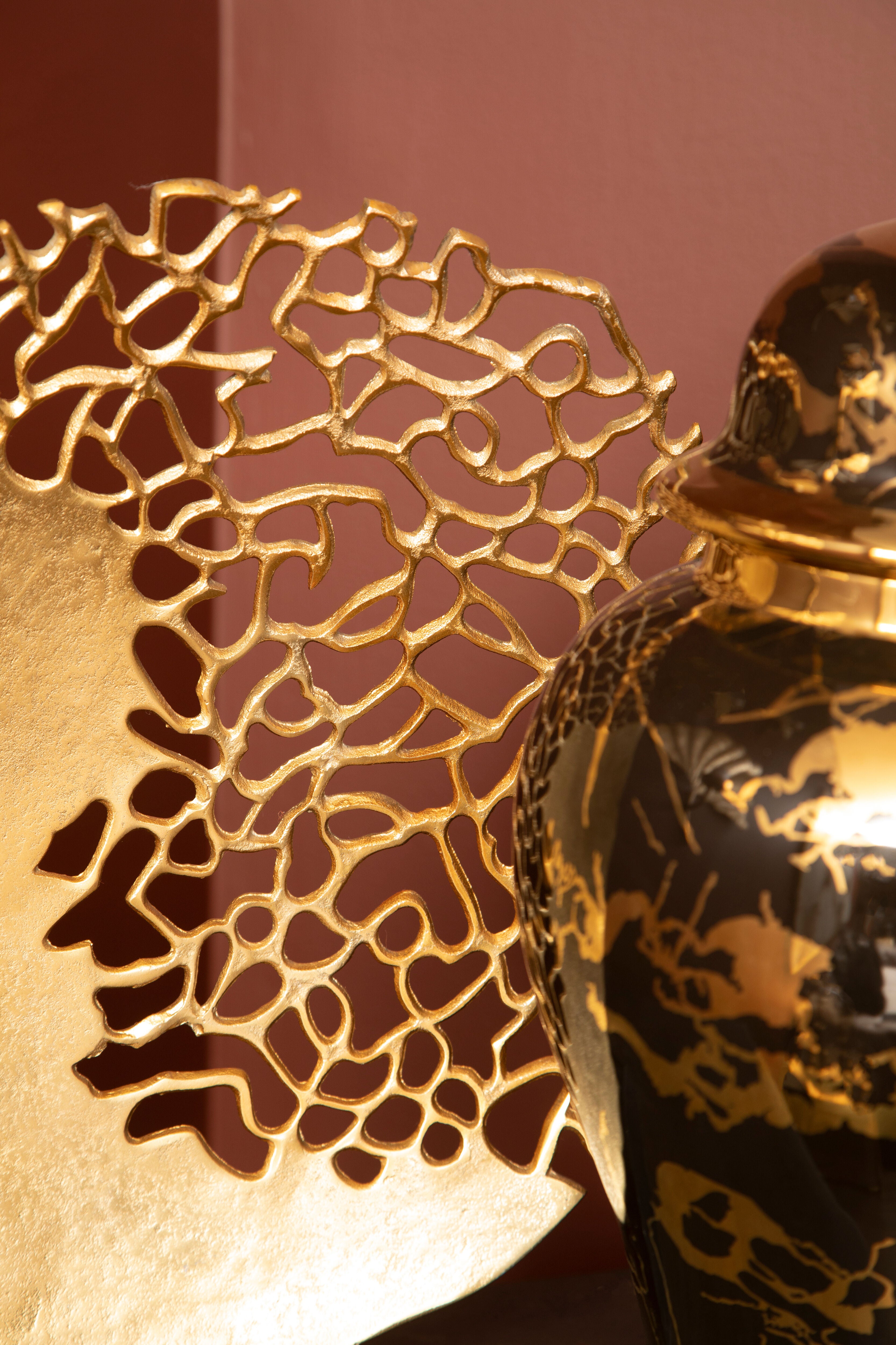 Apo Black & Gold Coral Sculpture
